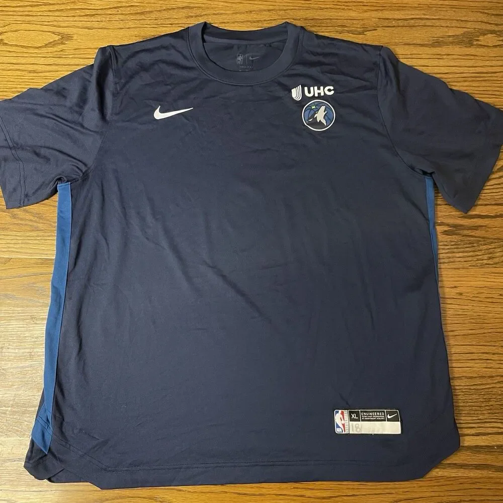 Shake Milton Game Worn Used Nike Pre Game Shirt Timberwolves Size XL Blue NBA
